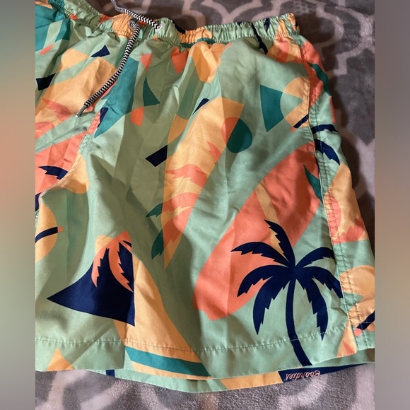 Mens Boardies Apparel Swim trunks neon with palm trees Size Medium # 2139 - Picture 2 of 9